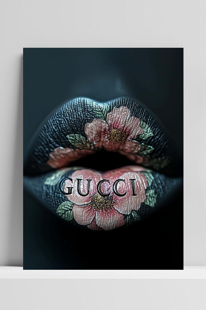 Gucci Lips op 3mm aluminium dibond