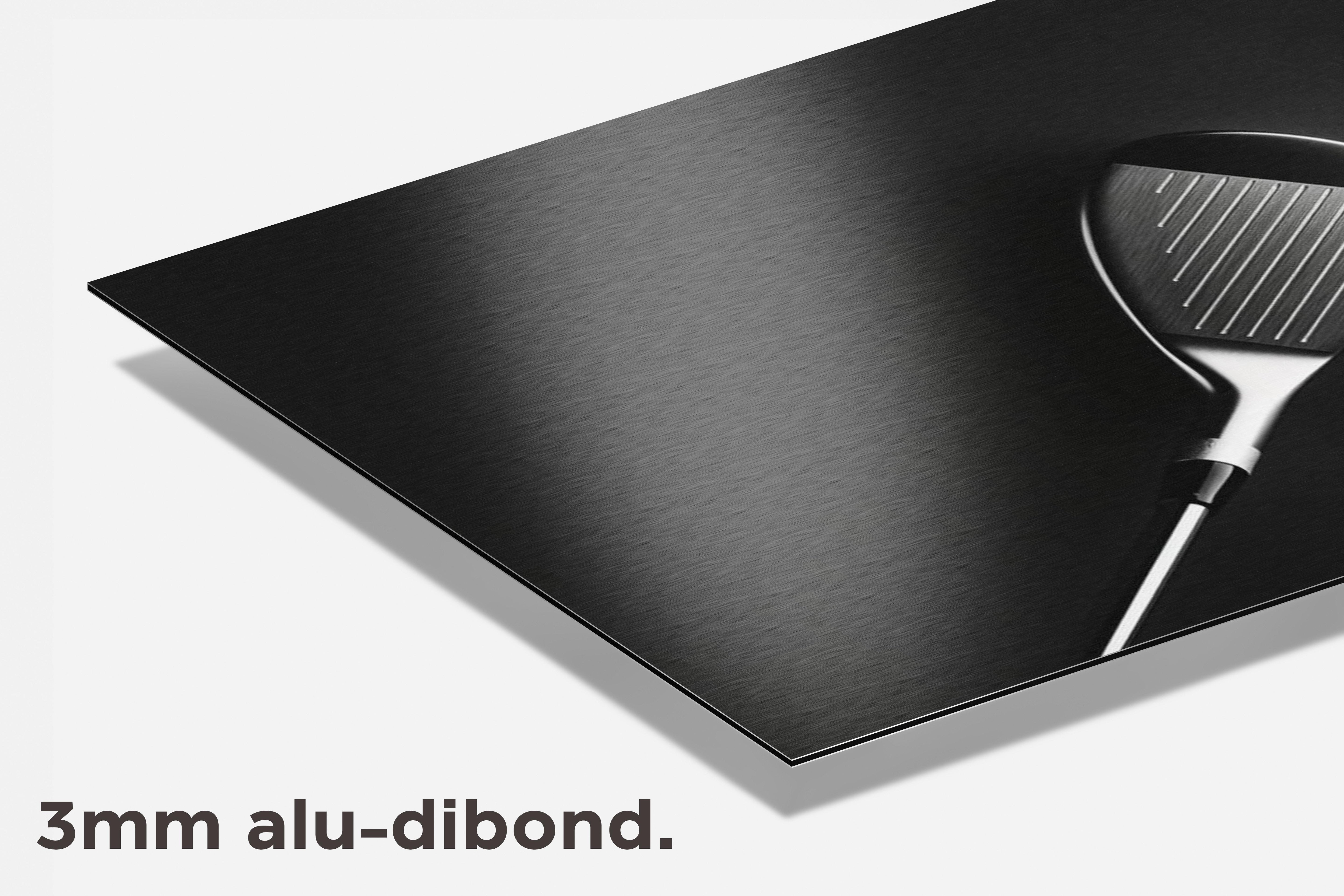 Golfclub Zwart Wit dibond detail