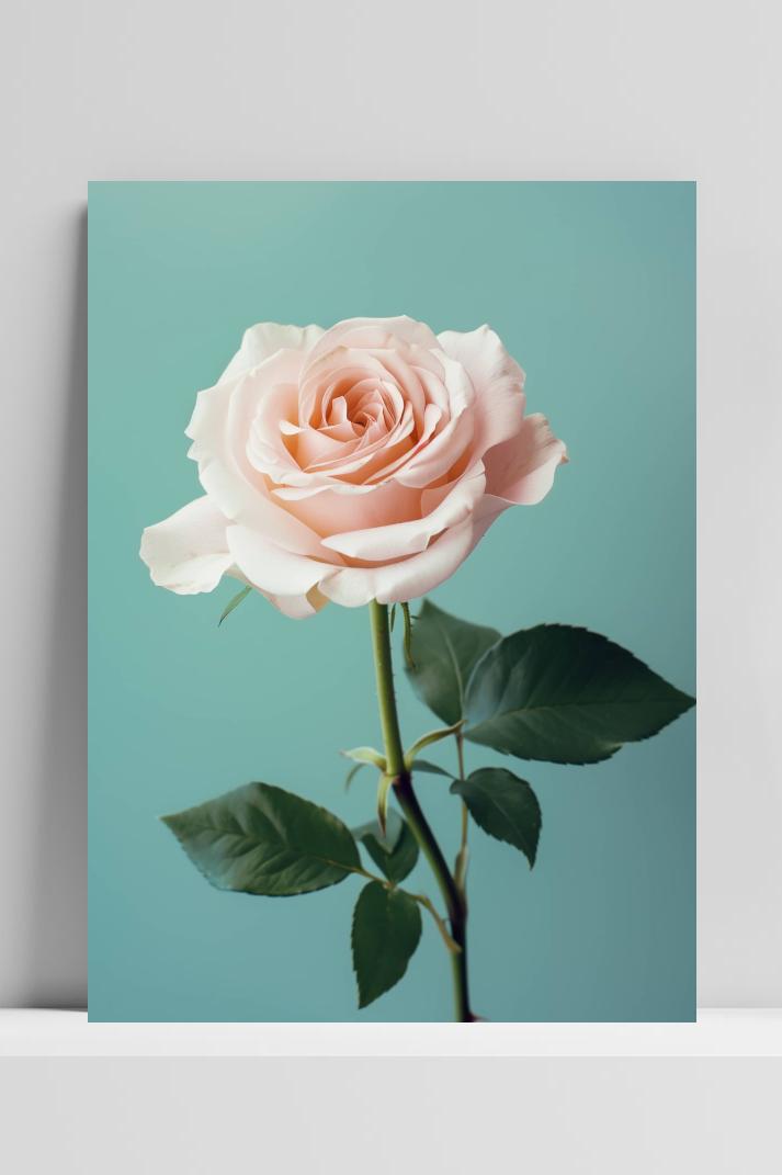 Roze Roos op 3mm aluminium dibond