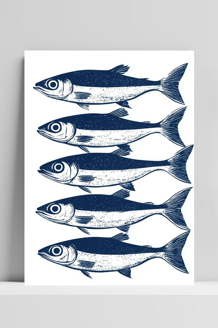 Sardines Kunst op 3mm aluminium dibond