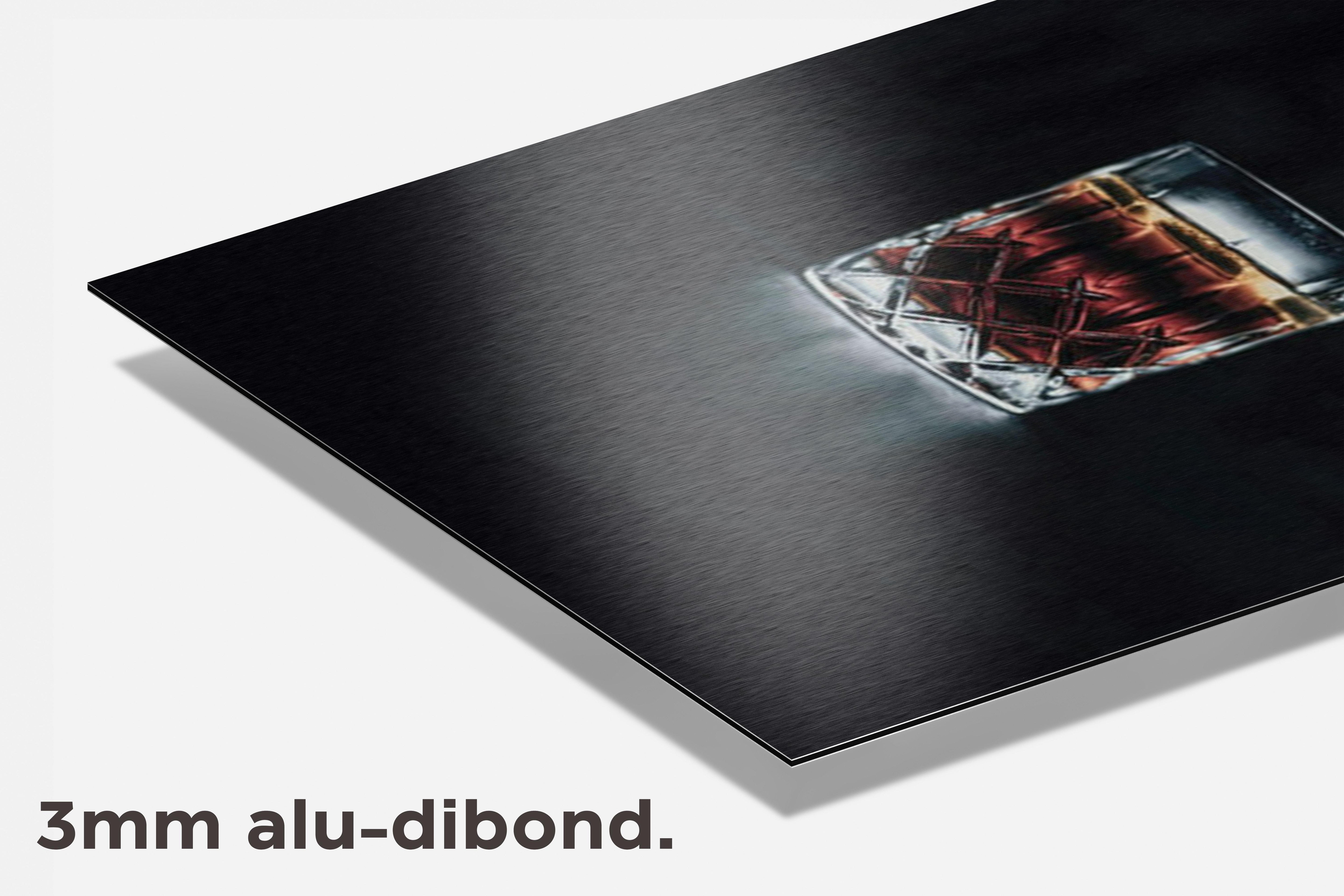 Whiskey Glas dibond detail