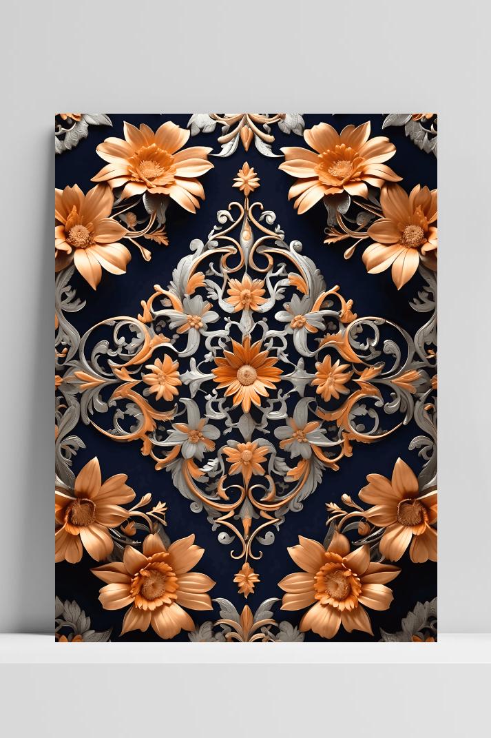 Bloemenpatroon op 3mm aluminium dibond