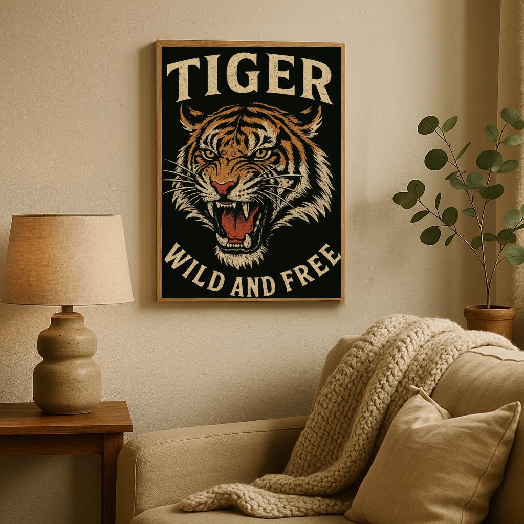 Tiger Wild And Free Text poster sfeerbeeld 2
