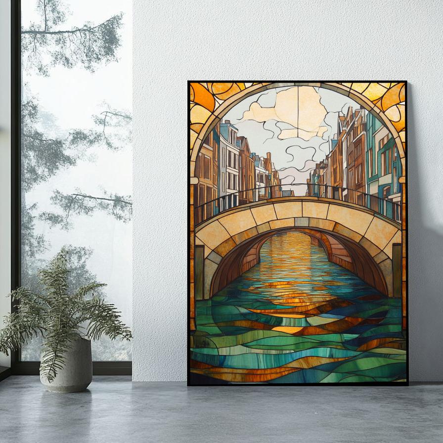 Dutch Canal Mosaic Amsterdam poster sfeerbeeld 1