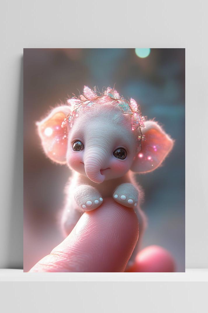 Baby Olifant op 3mm aluminium dibond