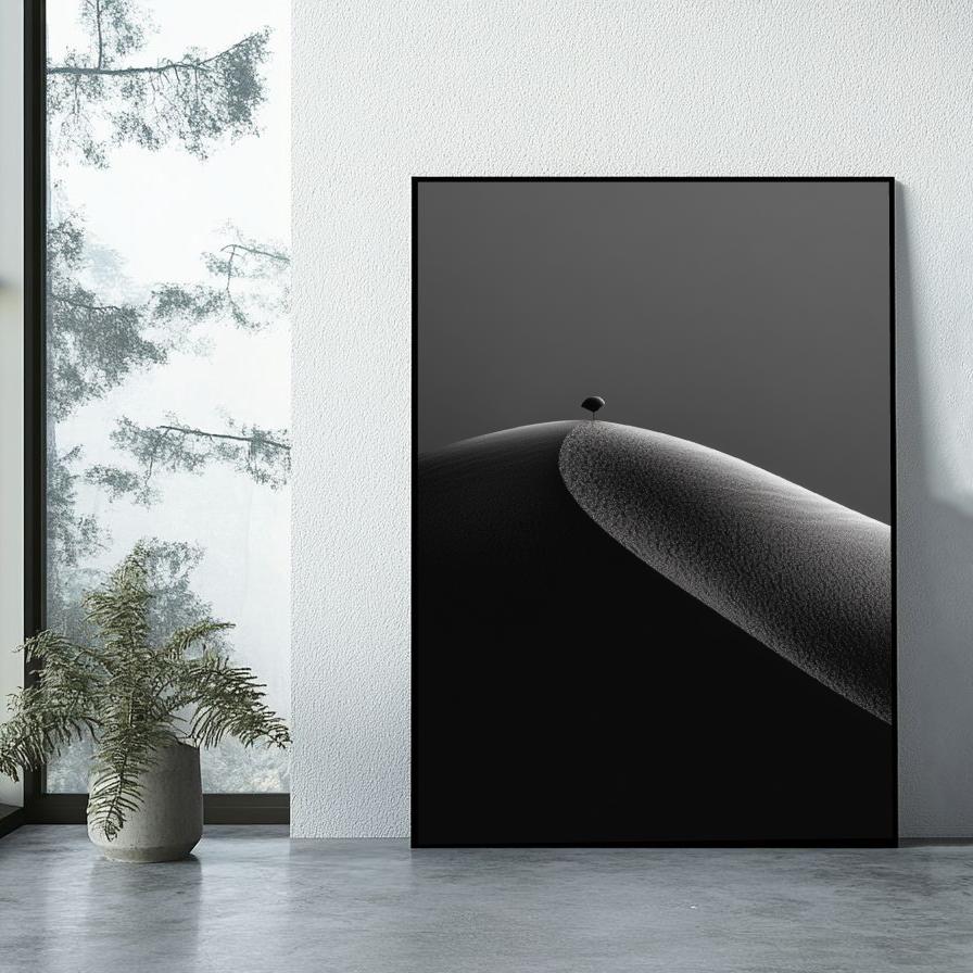Mountain Minimalistic B&W poster sfeerbeeld 1