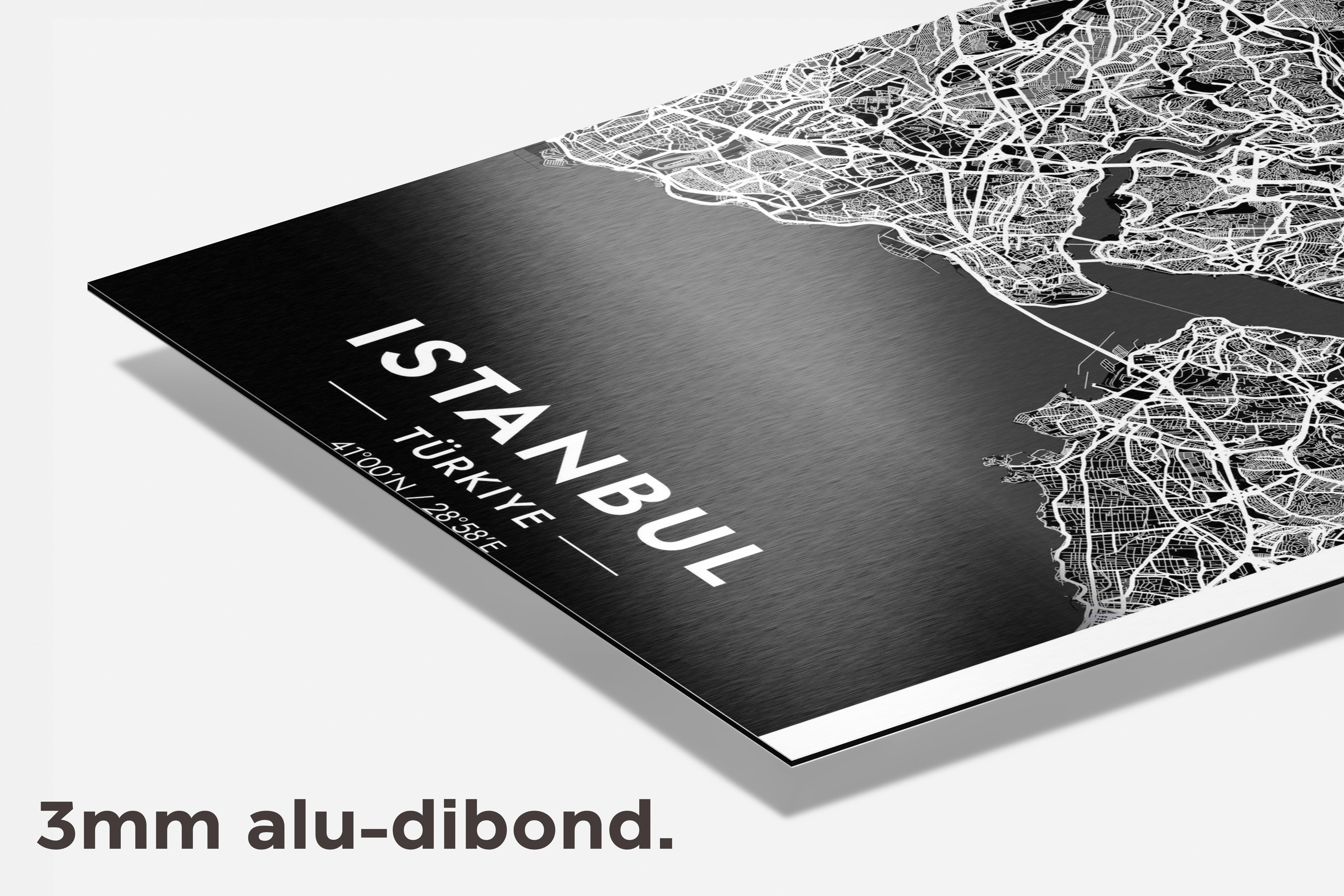 Istanbul Map dibond detail