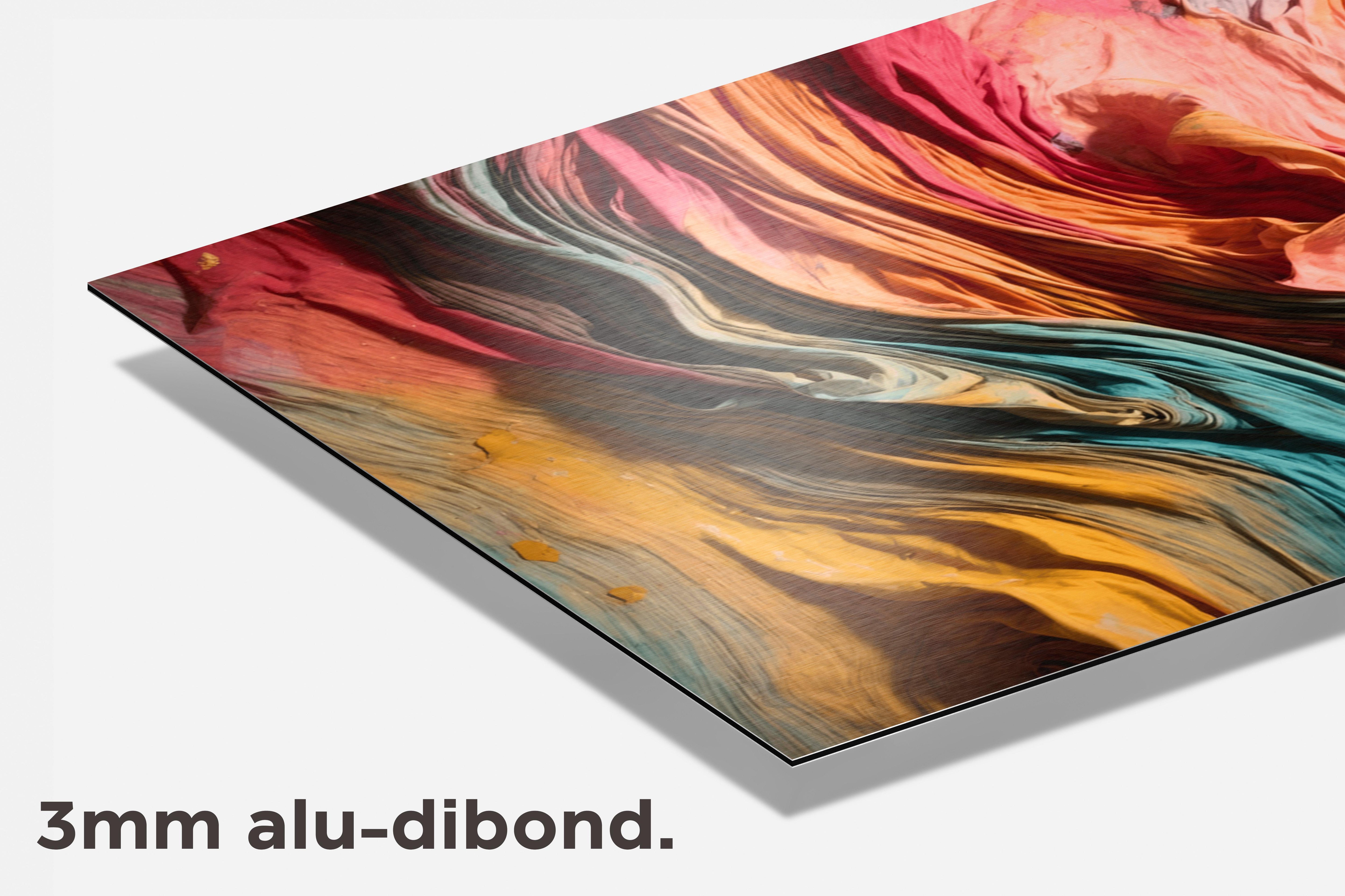 Kleurendoeken dibond detail