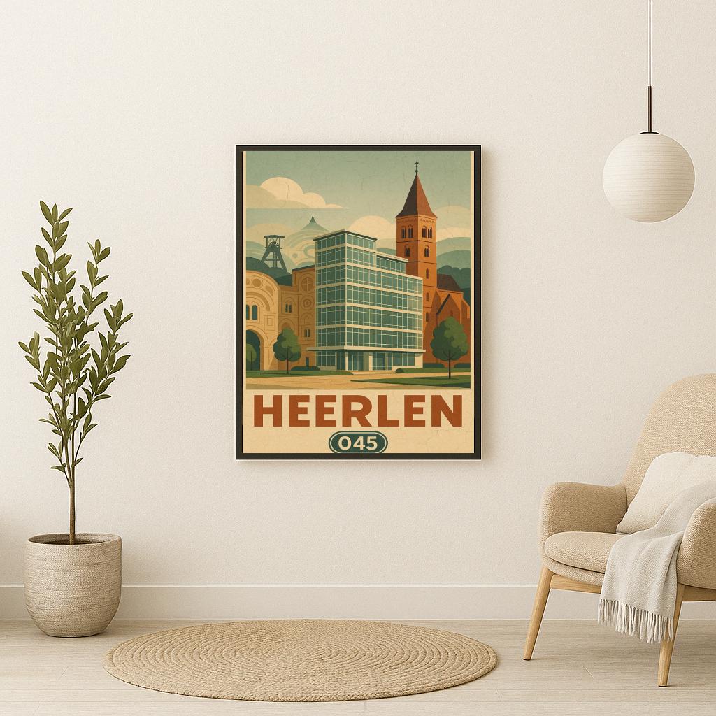 Heerlen Netherlands Vintage Text poster sfeerbeeld 2
