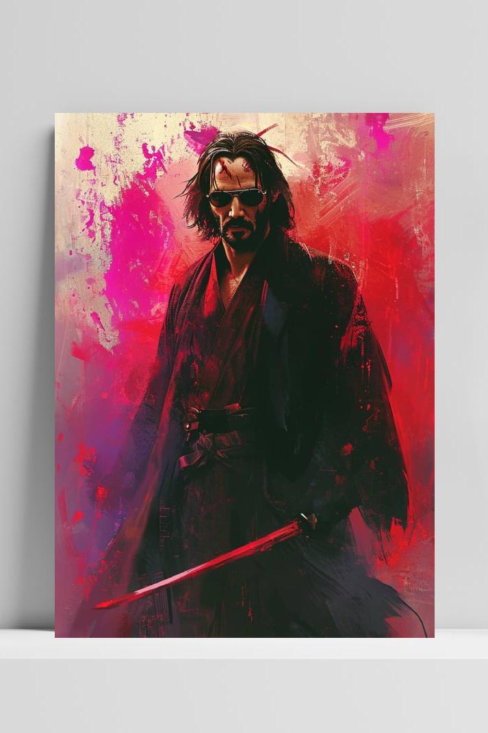Keanu Reeves op 3mm aluminium dibond