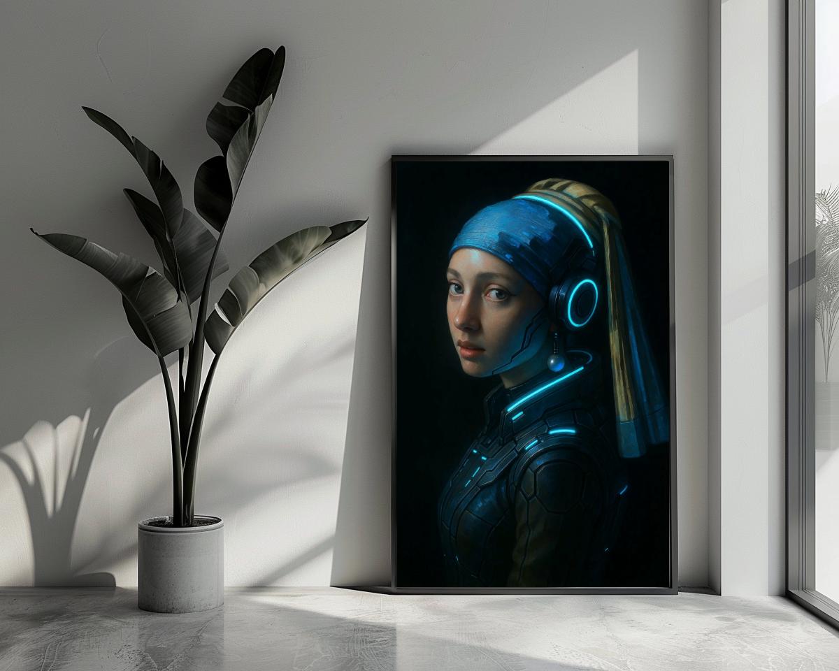 Girl with the Pearl Earring Geïnspireerd Cyborg poster van 25 Artstreet