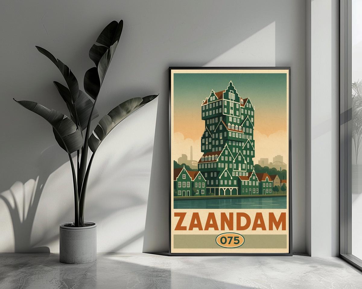Zaandam Text Vintage poster van 25 Artstreet