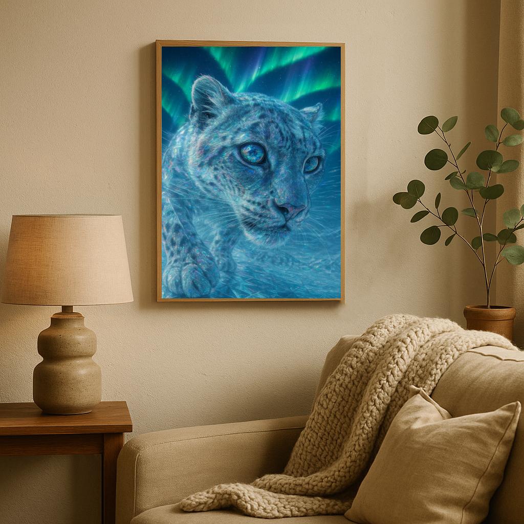 Leopard Northern Lights poster sfeerbeeld 2