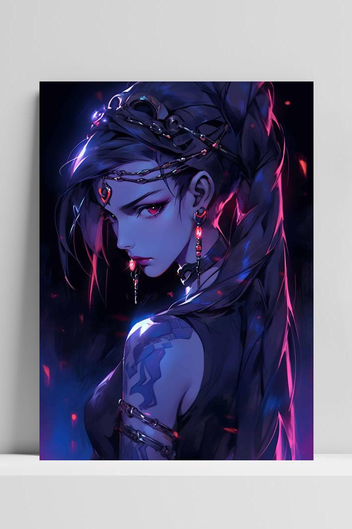 Overwatch Widowmaker op 3mm aluminium dibond