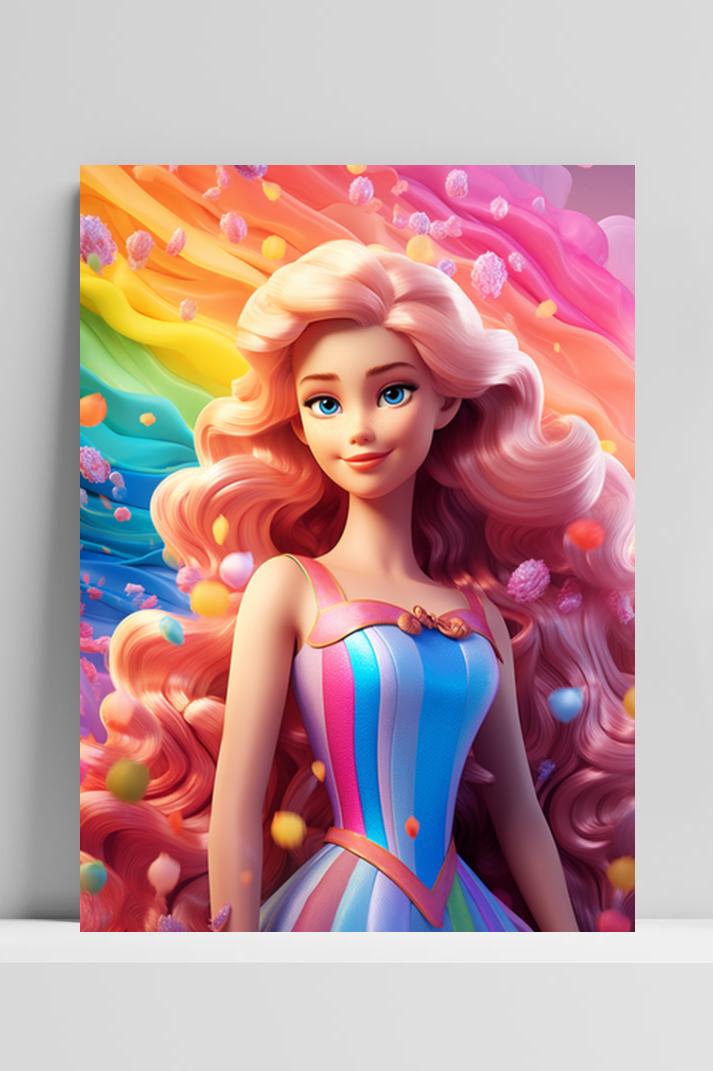 Poppen Prinses op 3mm aluminium dibond