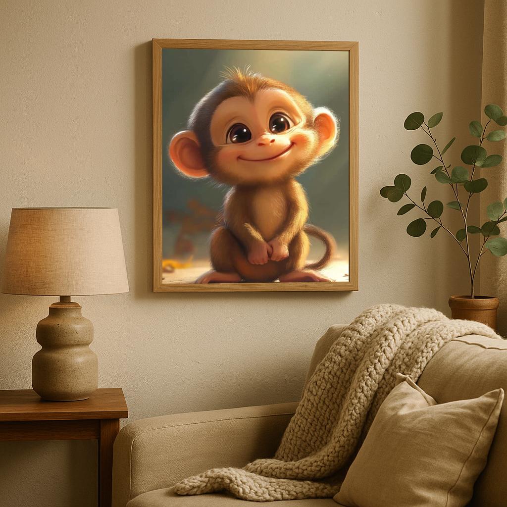 Baby Monkey Cartoon poster sfeerbeeld 1