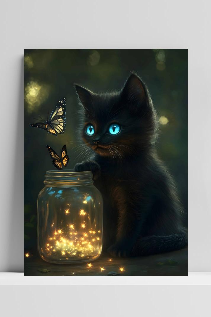 Vlinder Kat op 3mm aluminium dibond