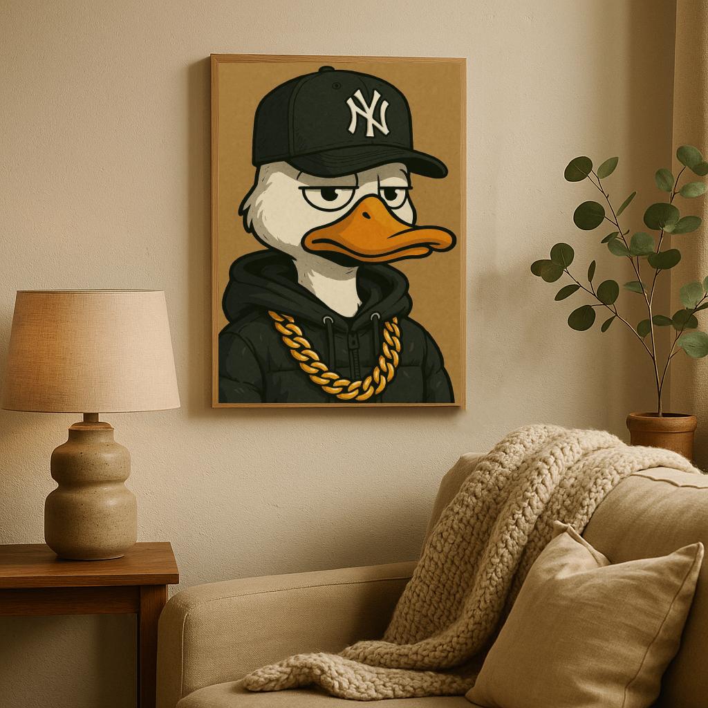 NY Cap Duck Cartoon poster sfeerbeeld 2