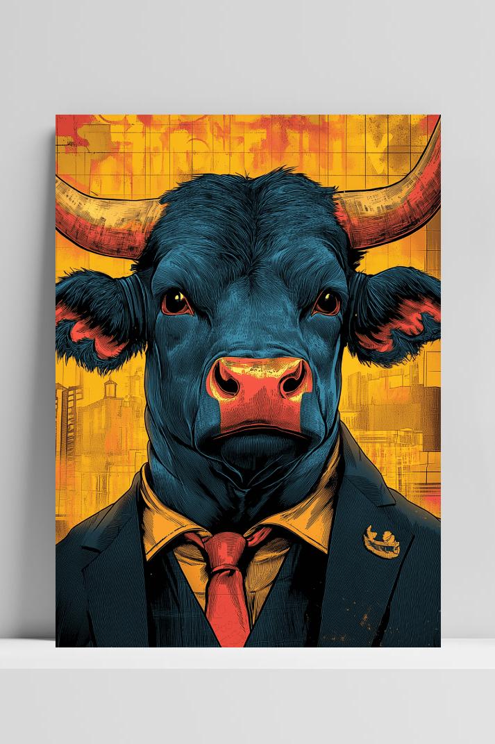 Stier in Pak op 3mm aluminium dibond