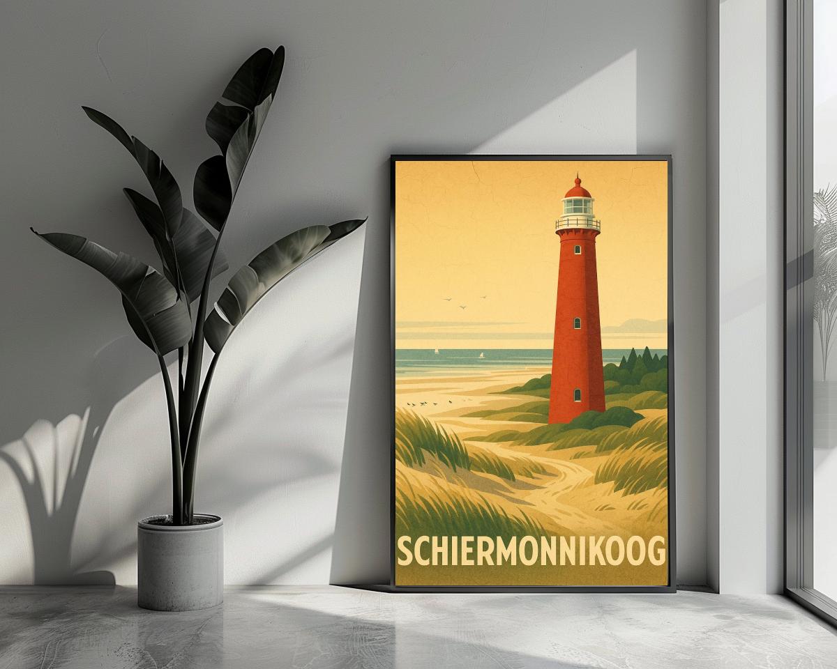 Schiermonnikoog Text Vintage poster van 25 Artstreet