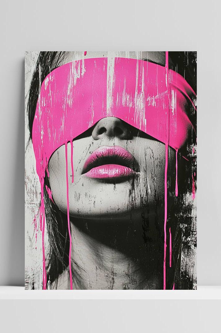 Blinddoek Roze op 3mm aluminium dibond