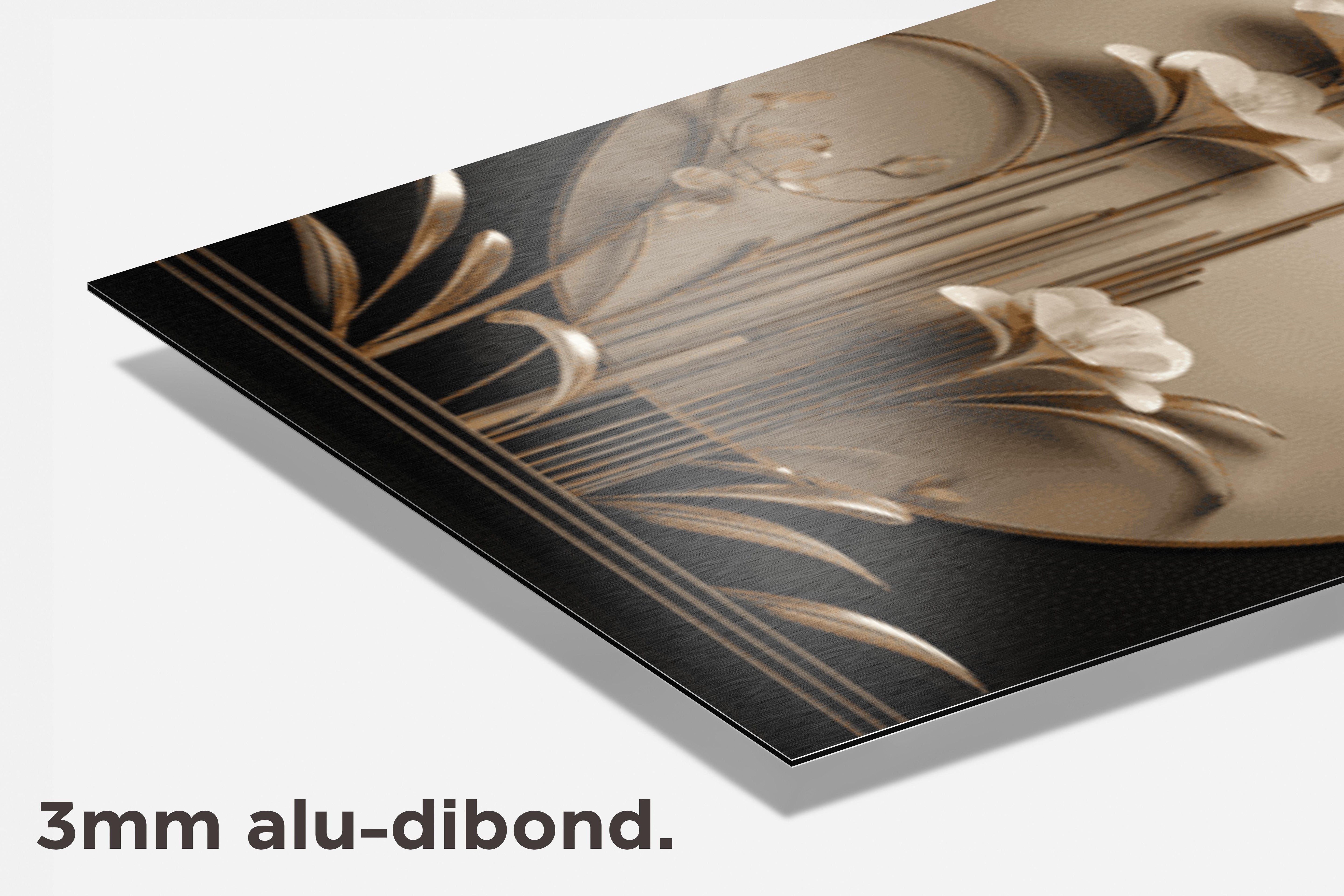 Lotus Goud Zwart dibond detail