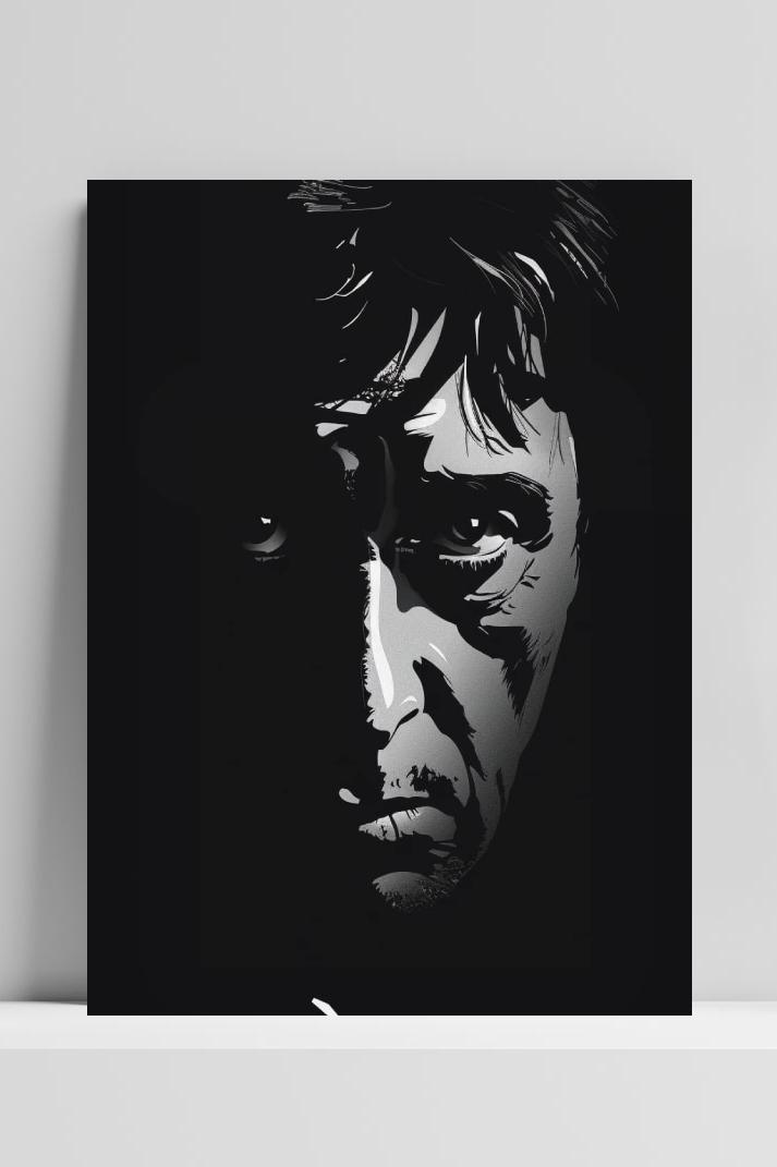 Al Pacino Zwart Wit op 3mm aluminium dibond