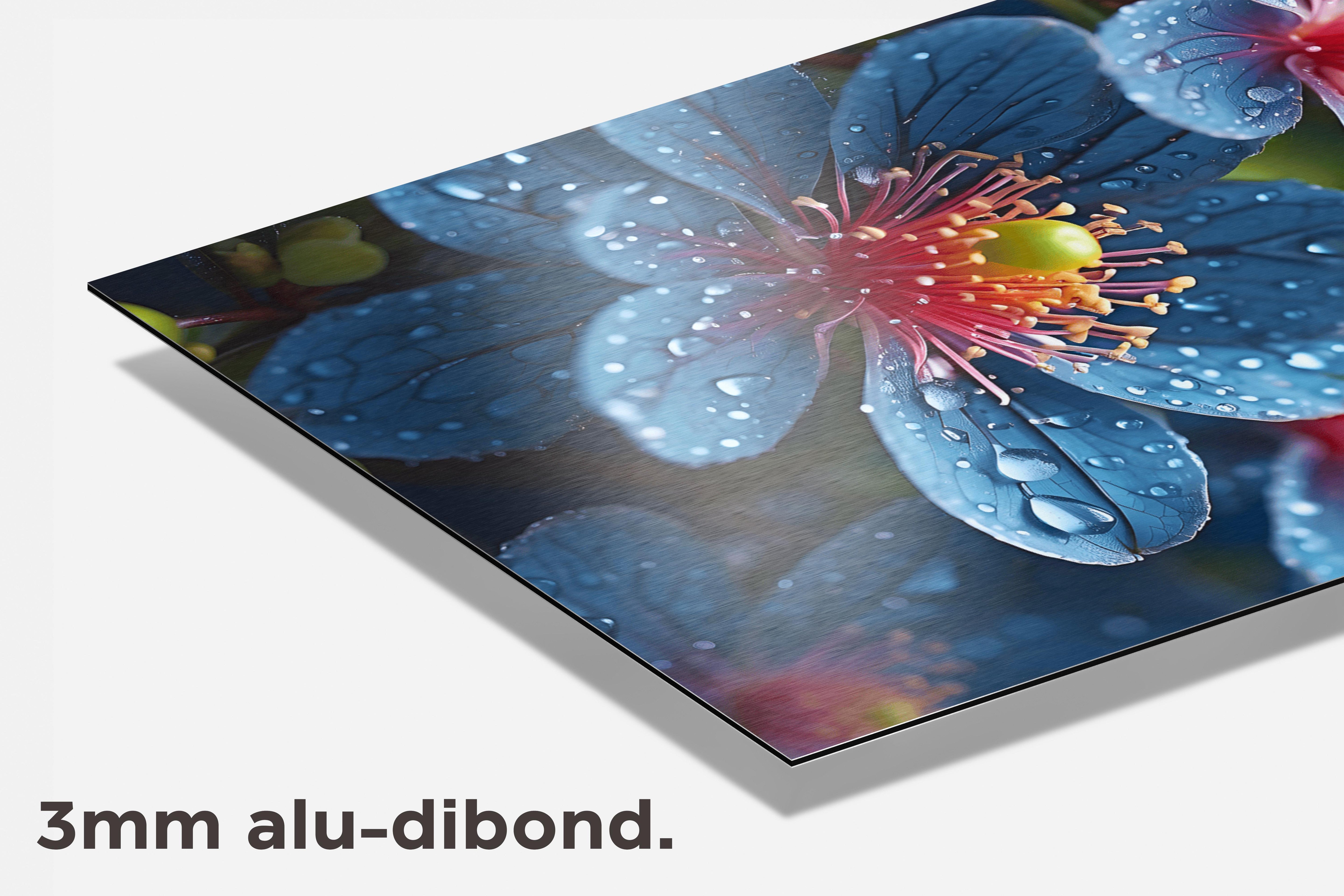 Druppels op Bloemen dibond detail