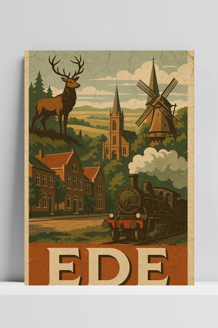 Mouth Laugh Ede Netherlands Vintage Text op 3mm aluminium dibond