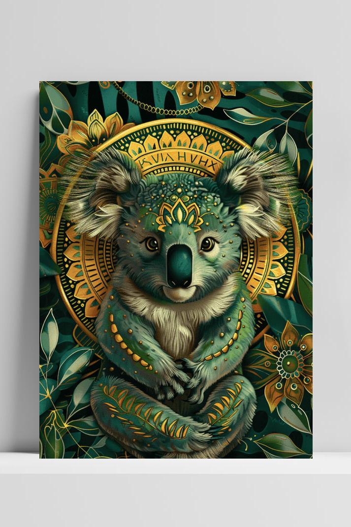 Koala Mandala op 3mm aluminium dibond