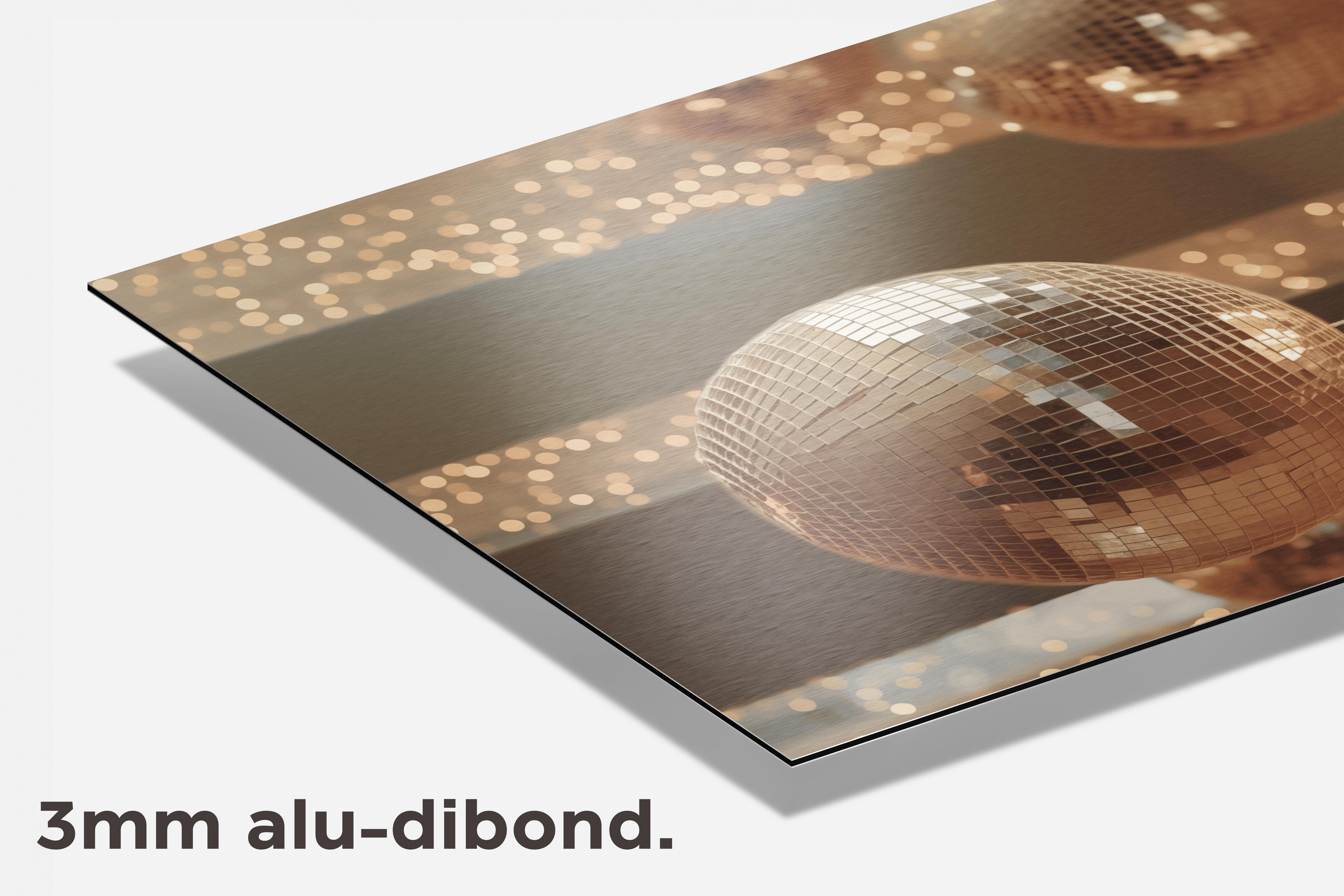 Gouden Discoballen dibond detail