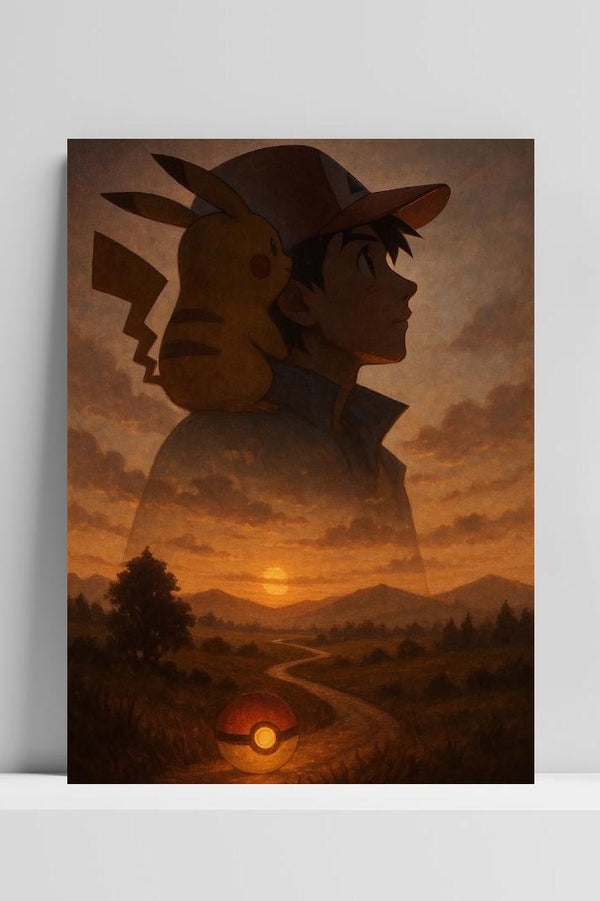 Affiche Pokemon Pikachu Ash