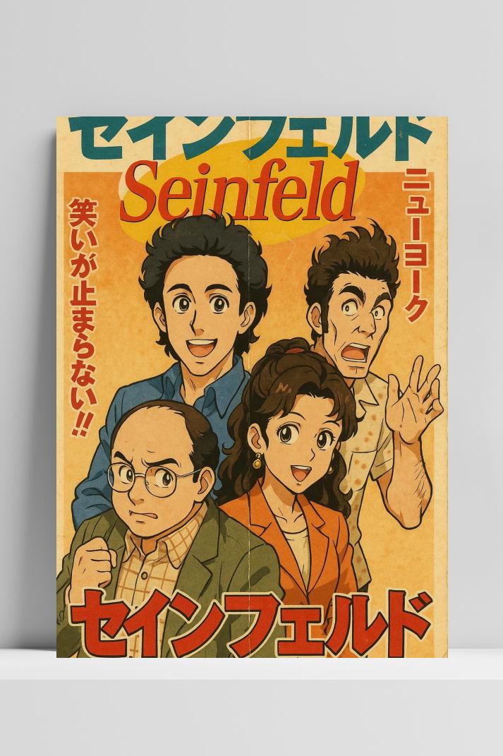 Seinfeld Sitcom Manga op 3mm aluminium dibond