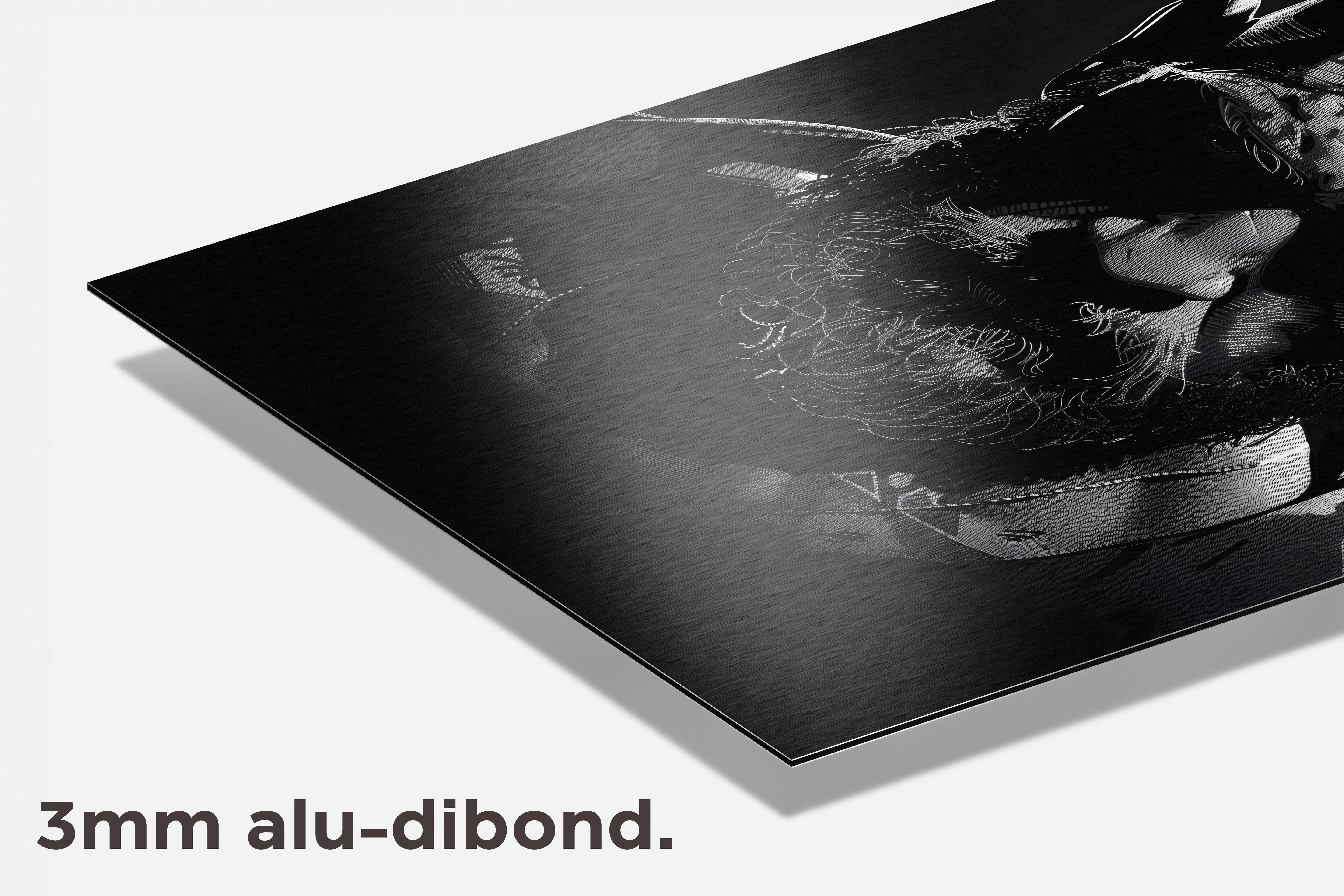 Conor McGregor Zwart Wit dibond detail
