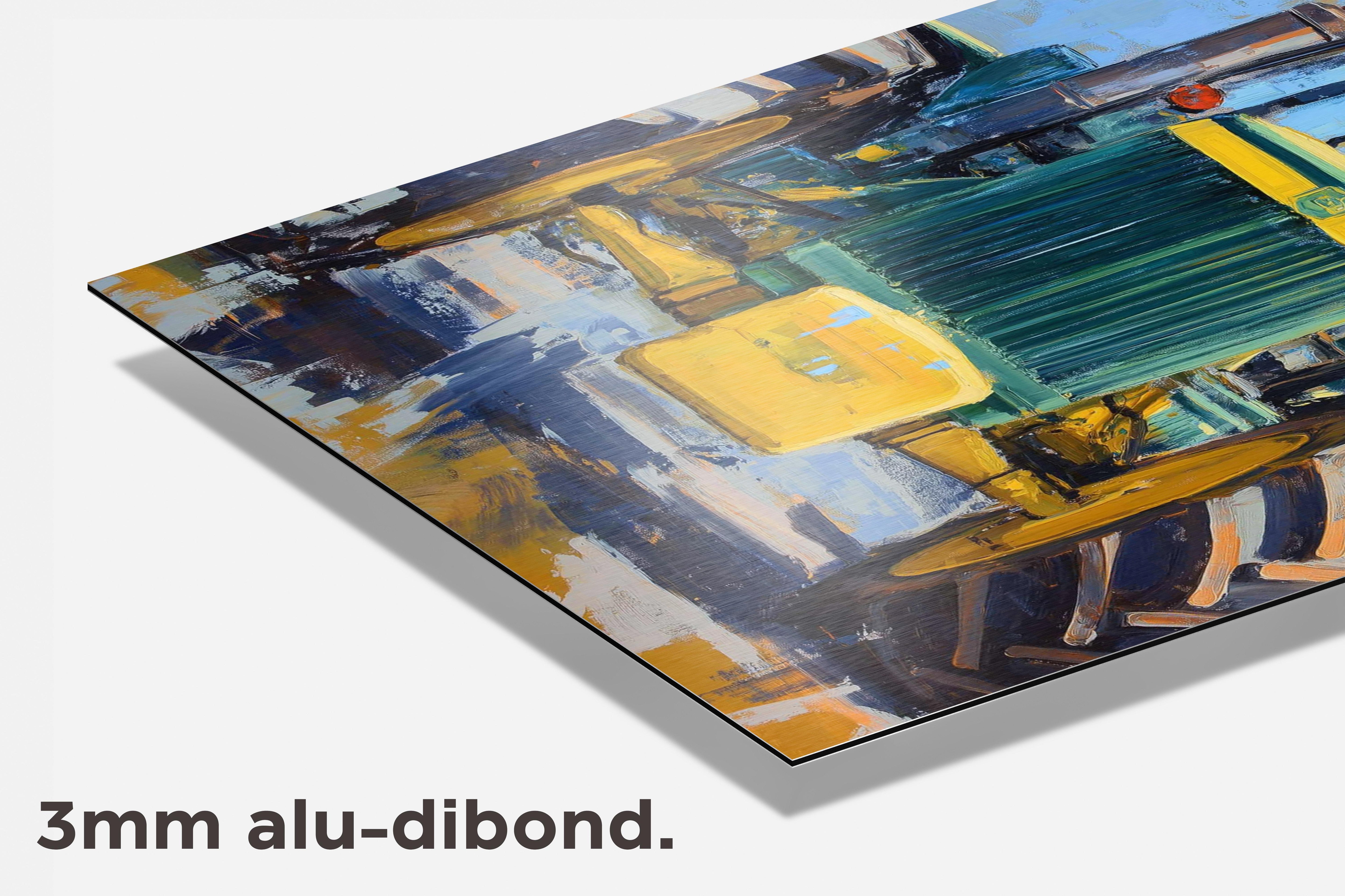 John Deere Tractor Aquarel dibond detail