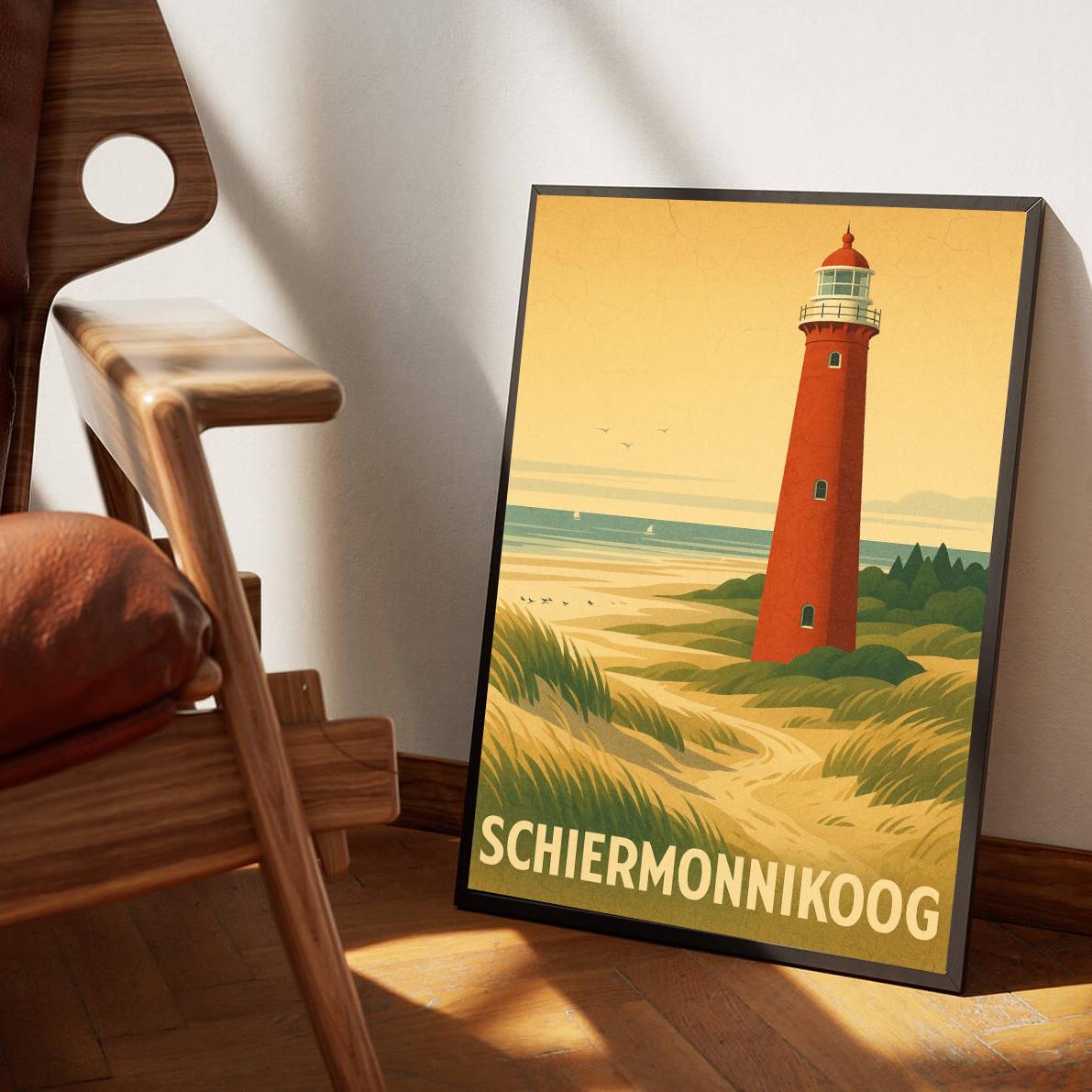 Schiermonnikoog Text Vintage poster sfeerbeeld 3