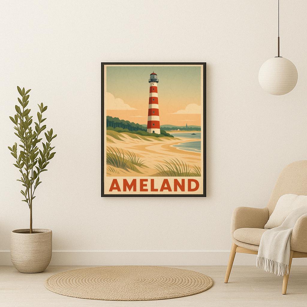 Ameland Text Vintage poster sfeerbeeld 2