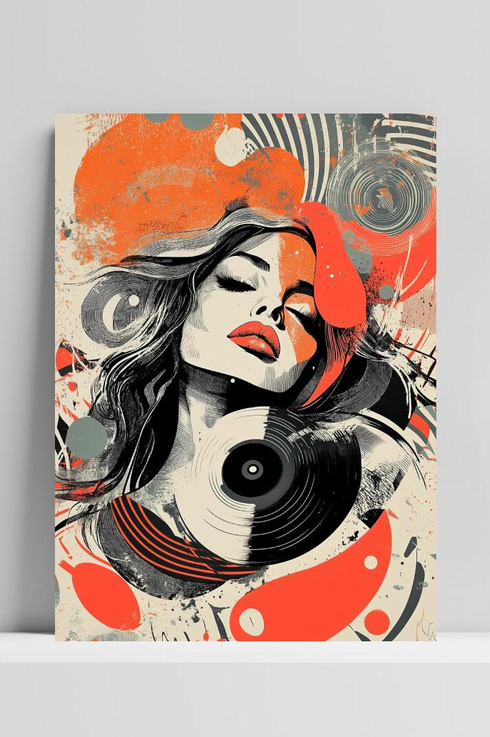 Woman Abstract op 3mm aluminium dibond