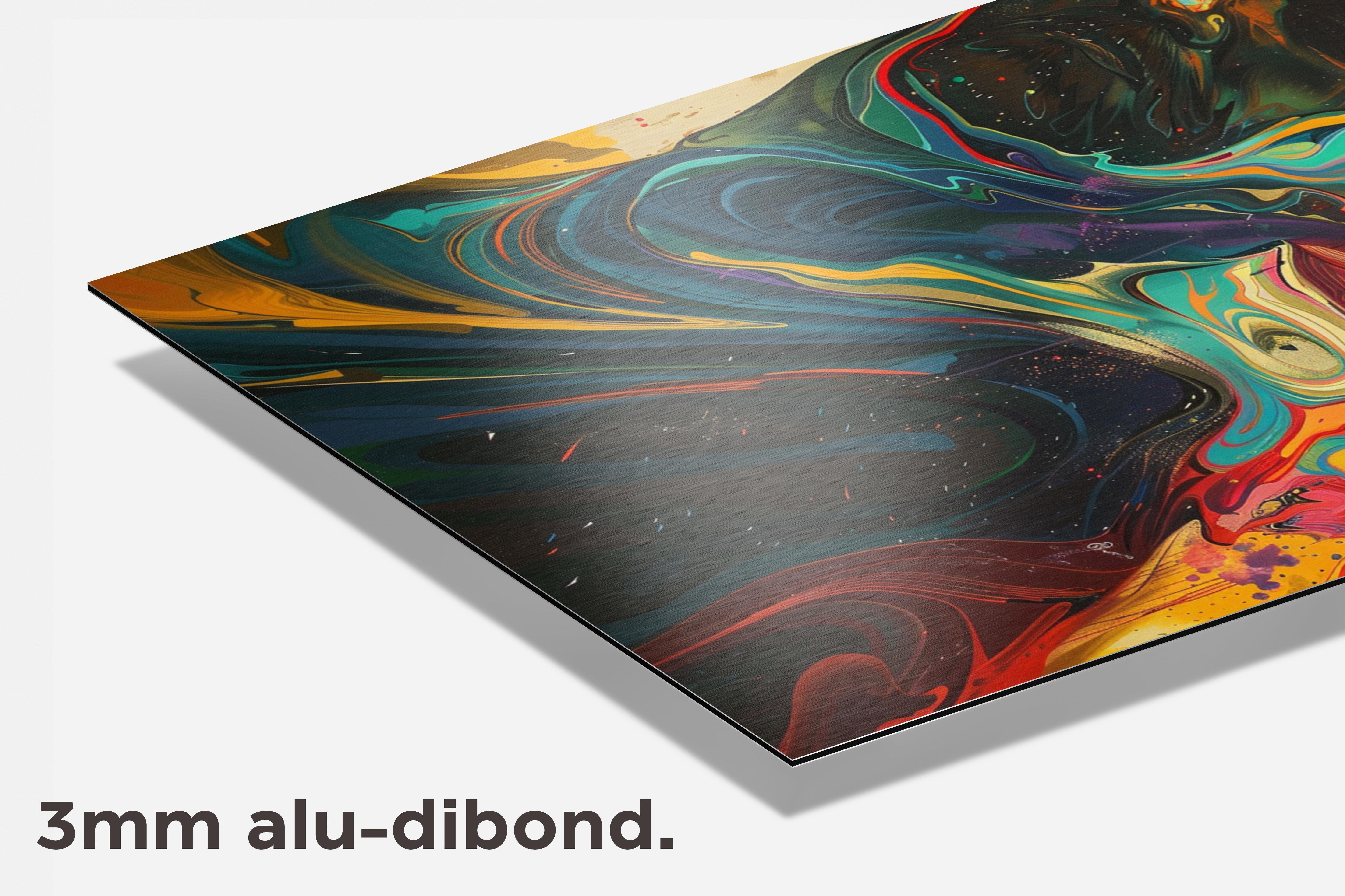 Kleurrijke man dibond detail