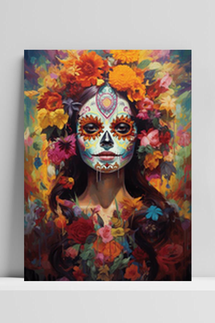 Dia de los Muertos op 3mm aluminium dibond