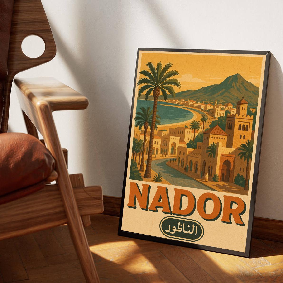 Nador Morocco Vintage Text poster sfeerbeeld 3