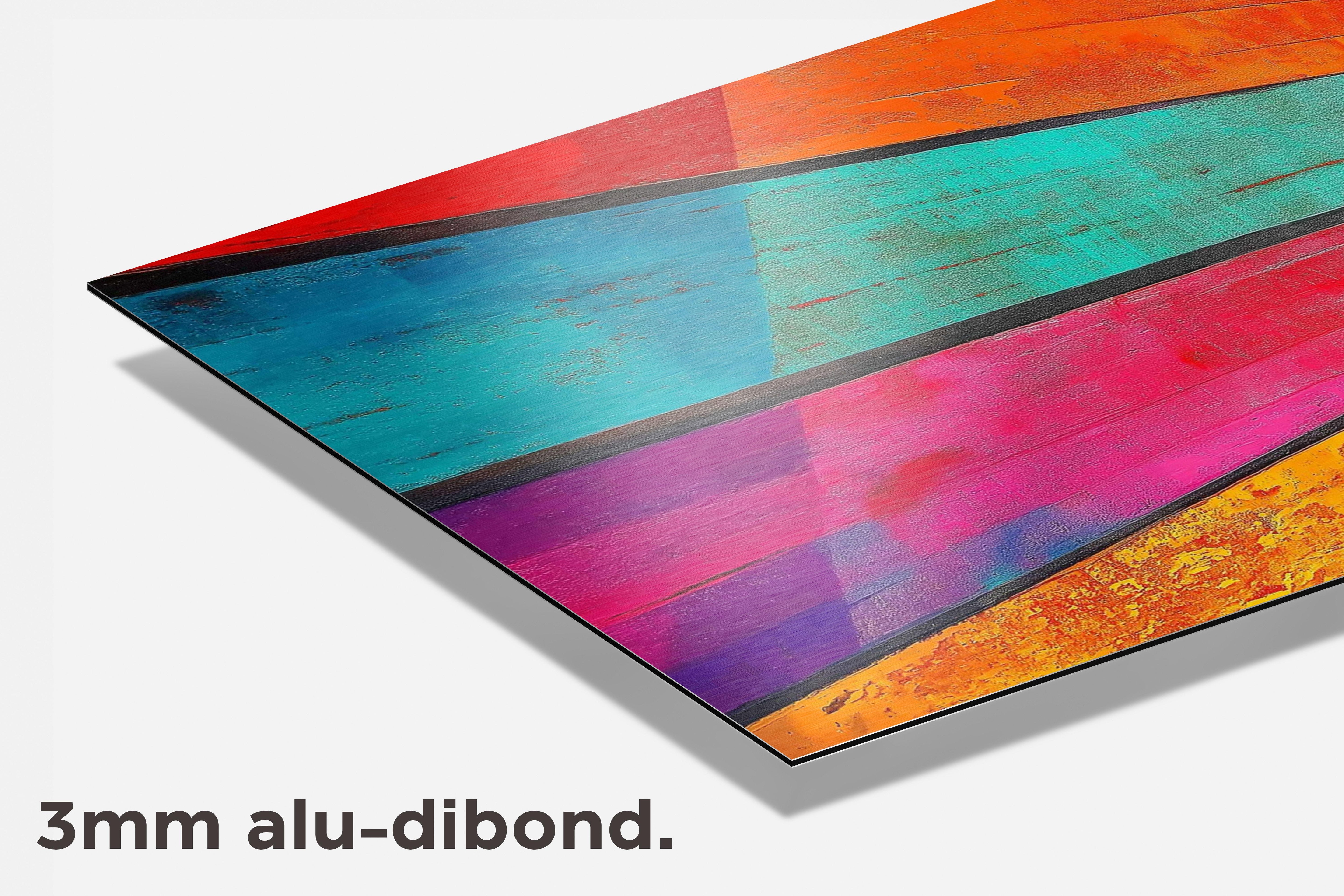 Kleurrijke Lijnen dibond detail