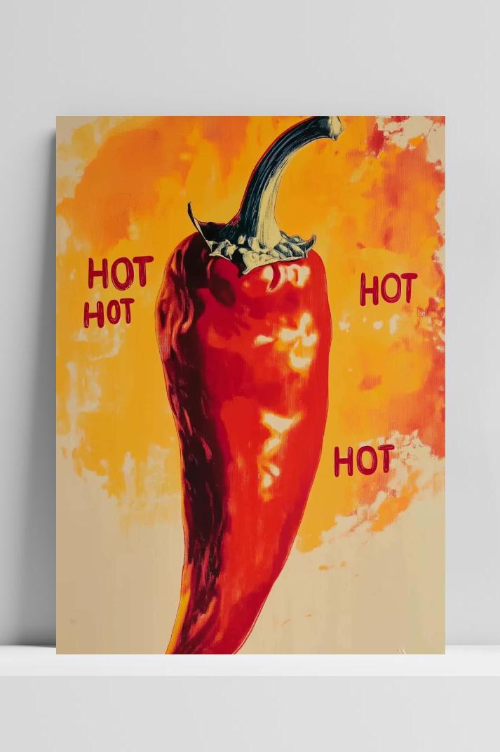 Hot Text Pepper op 3mm aluminium dibond