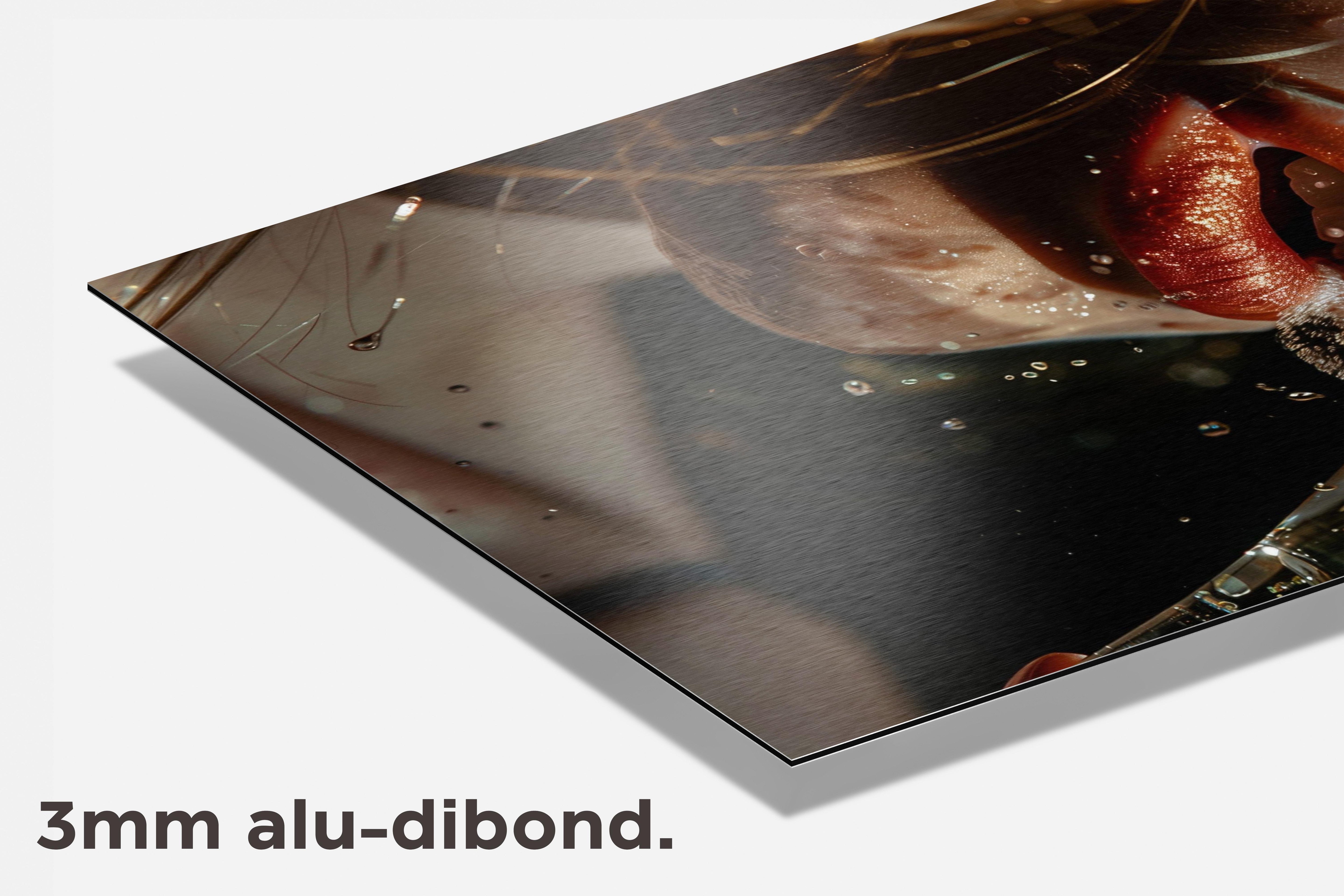 Vrouw Champagne dibond detail