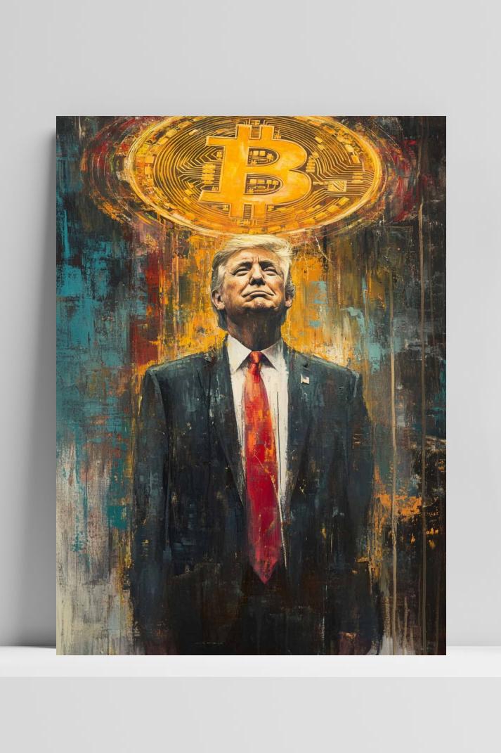 Donald Trump Crypto op 3mm aluminium dibond