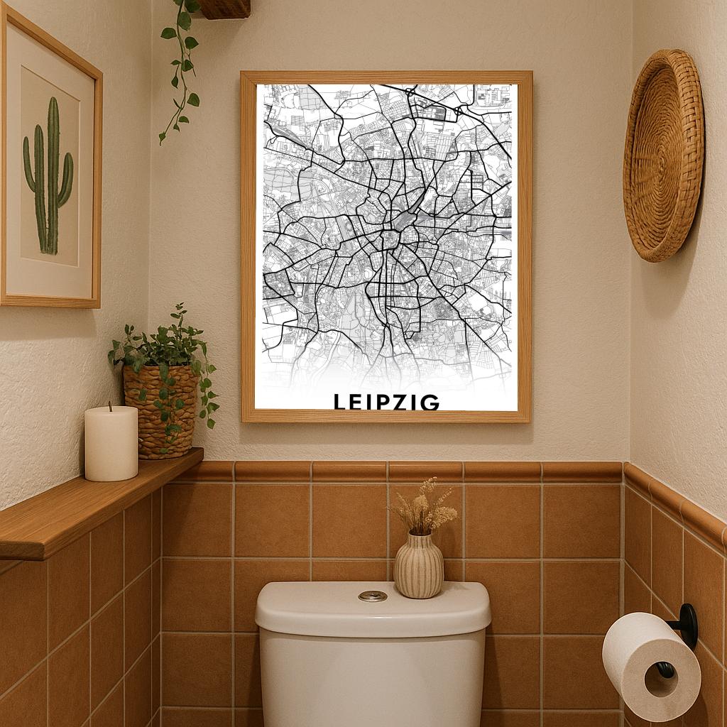 Leipzig Map Deutschland White poster sfeerbeeld 3