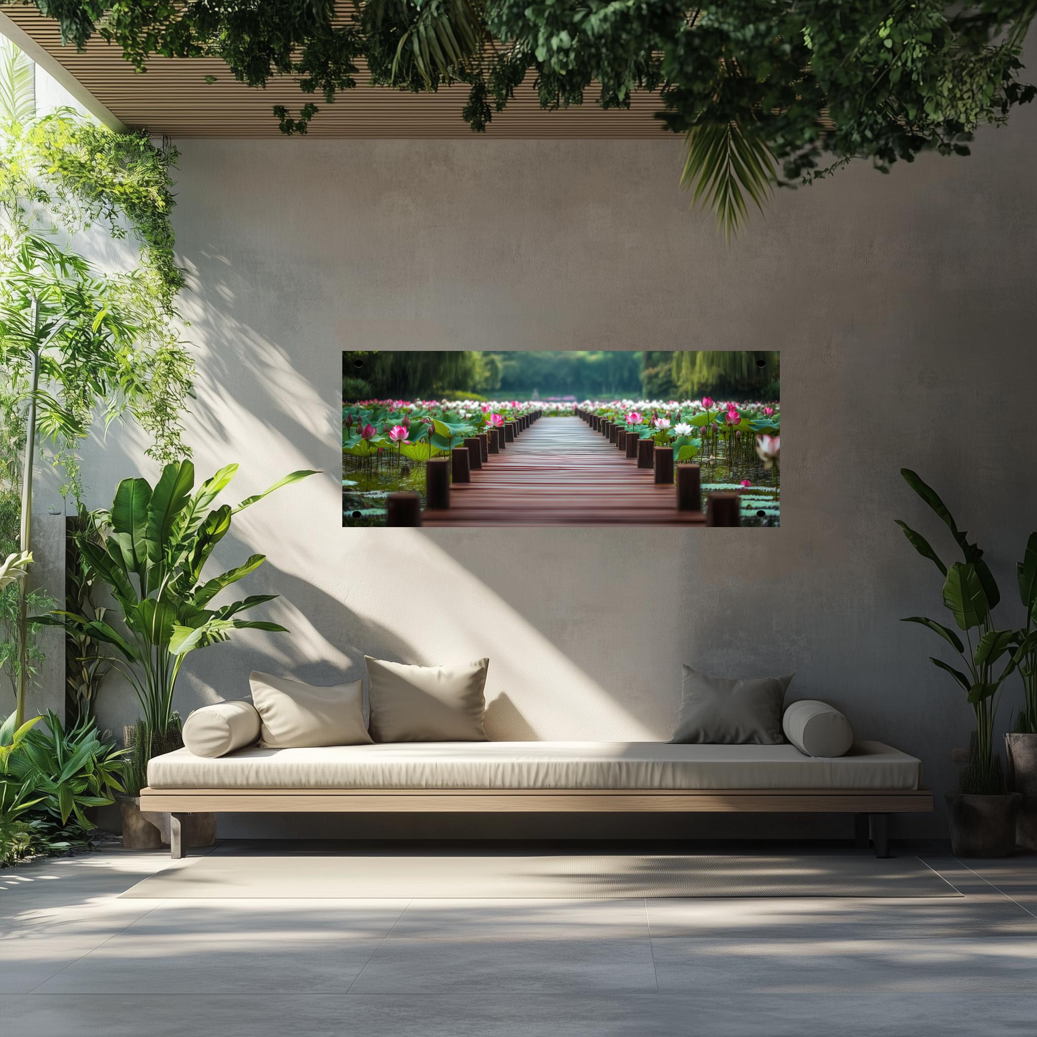 Tuinposter Lotus sfeerbeeld 2
