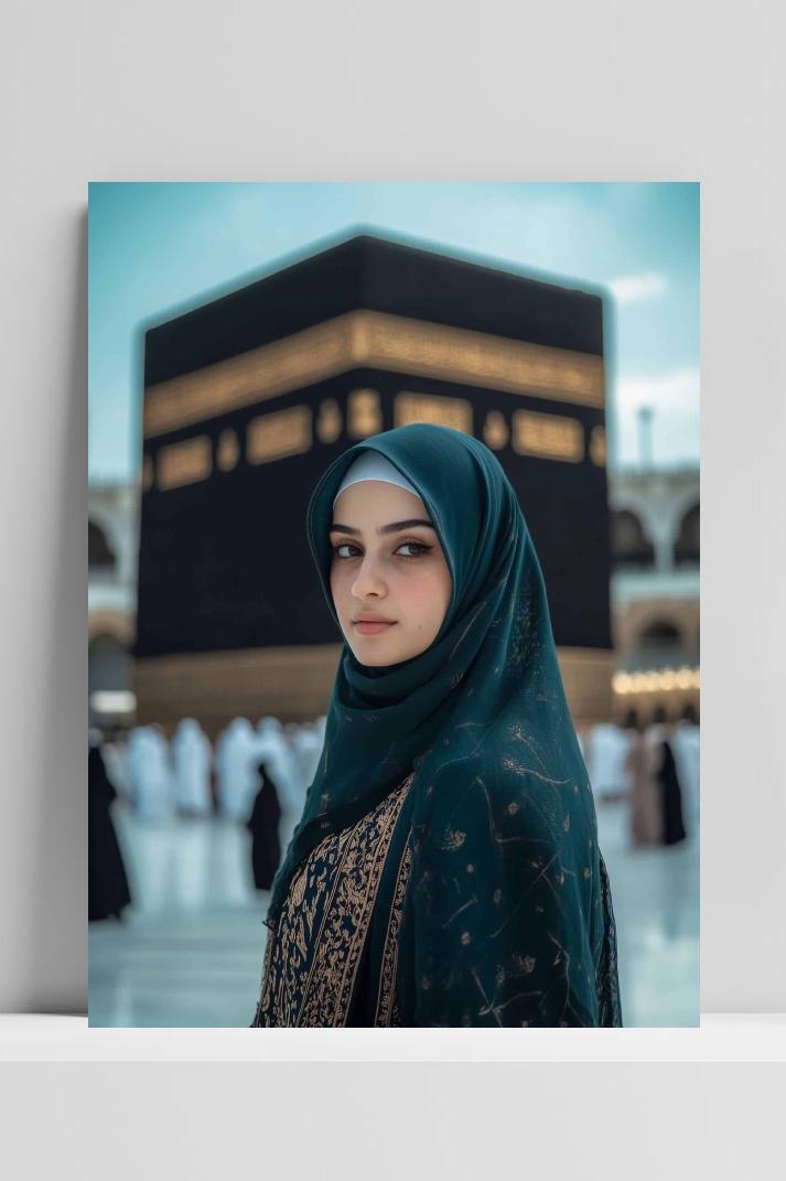 Kaaba Vrouw op 3mm aluminium dibond
