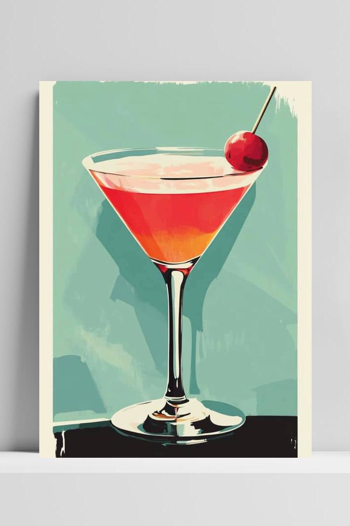 Cocktail op 3mm aluminium dibond