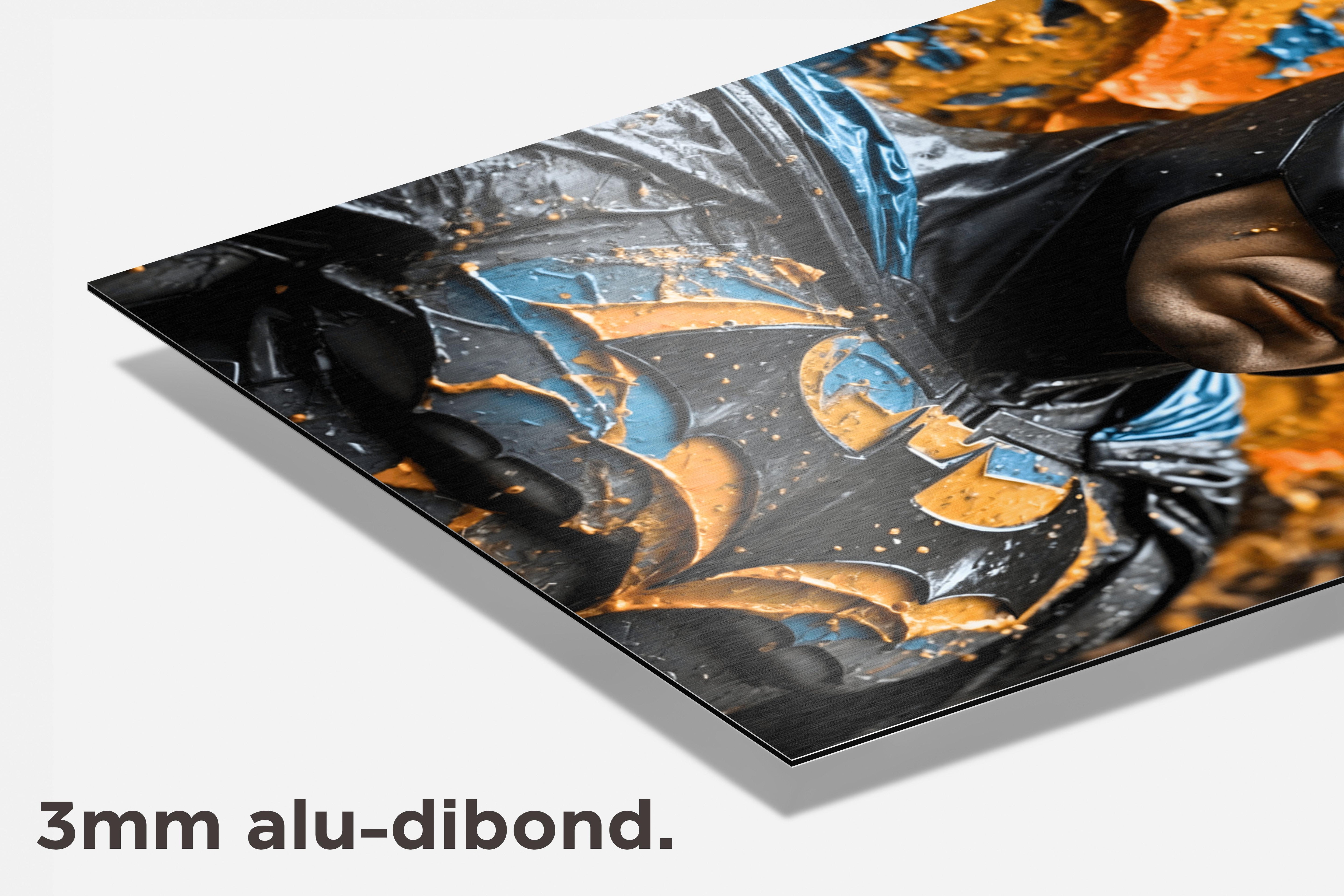 Batman Gouden Verf dibond detail
